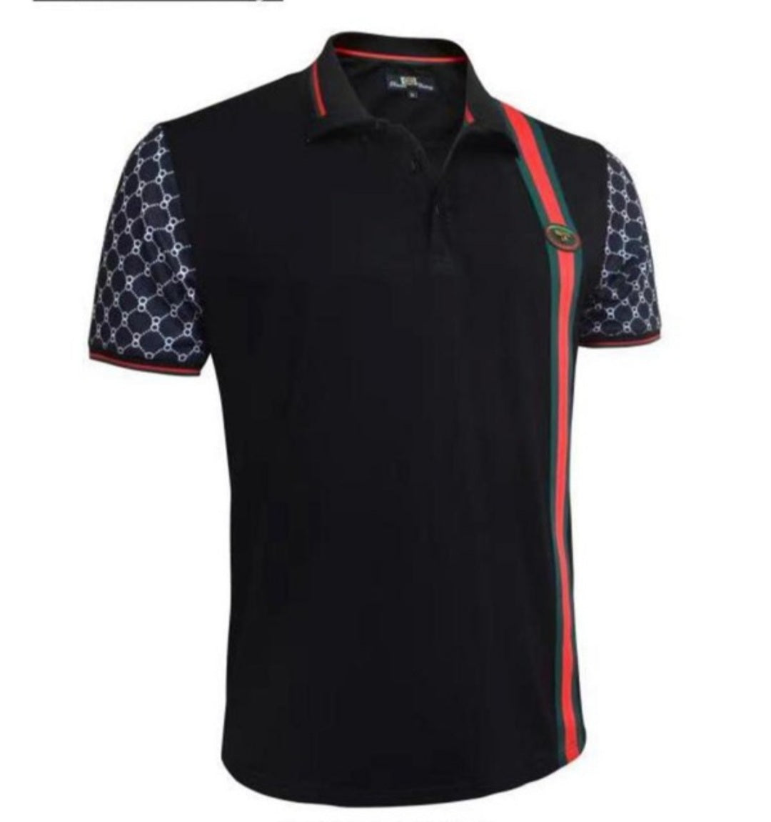 Black Stretch Polo Shirt