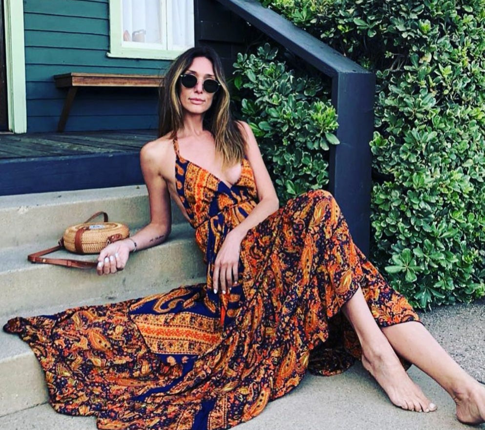 Printed Long Halter Dress