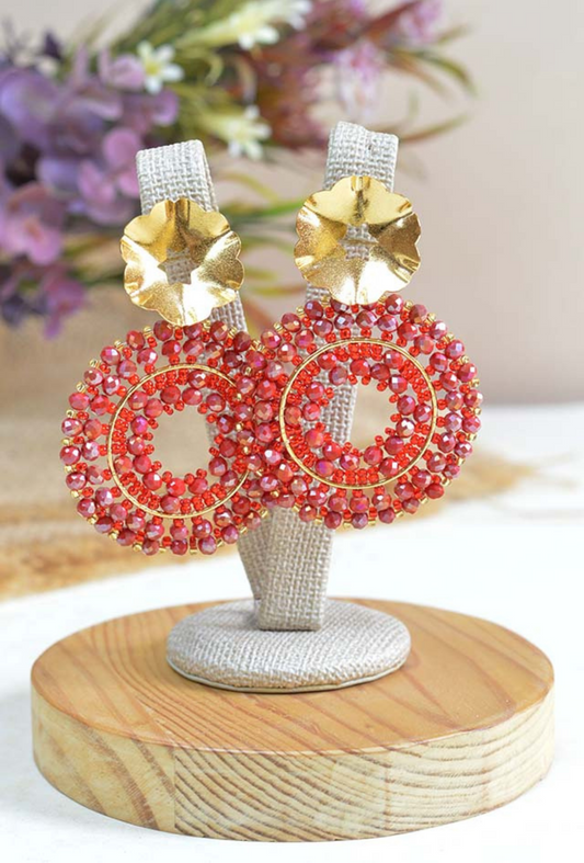 Hand made earrings | Beaded seed bead colorful handmade classy earrings