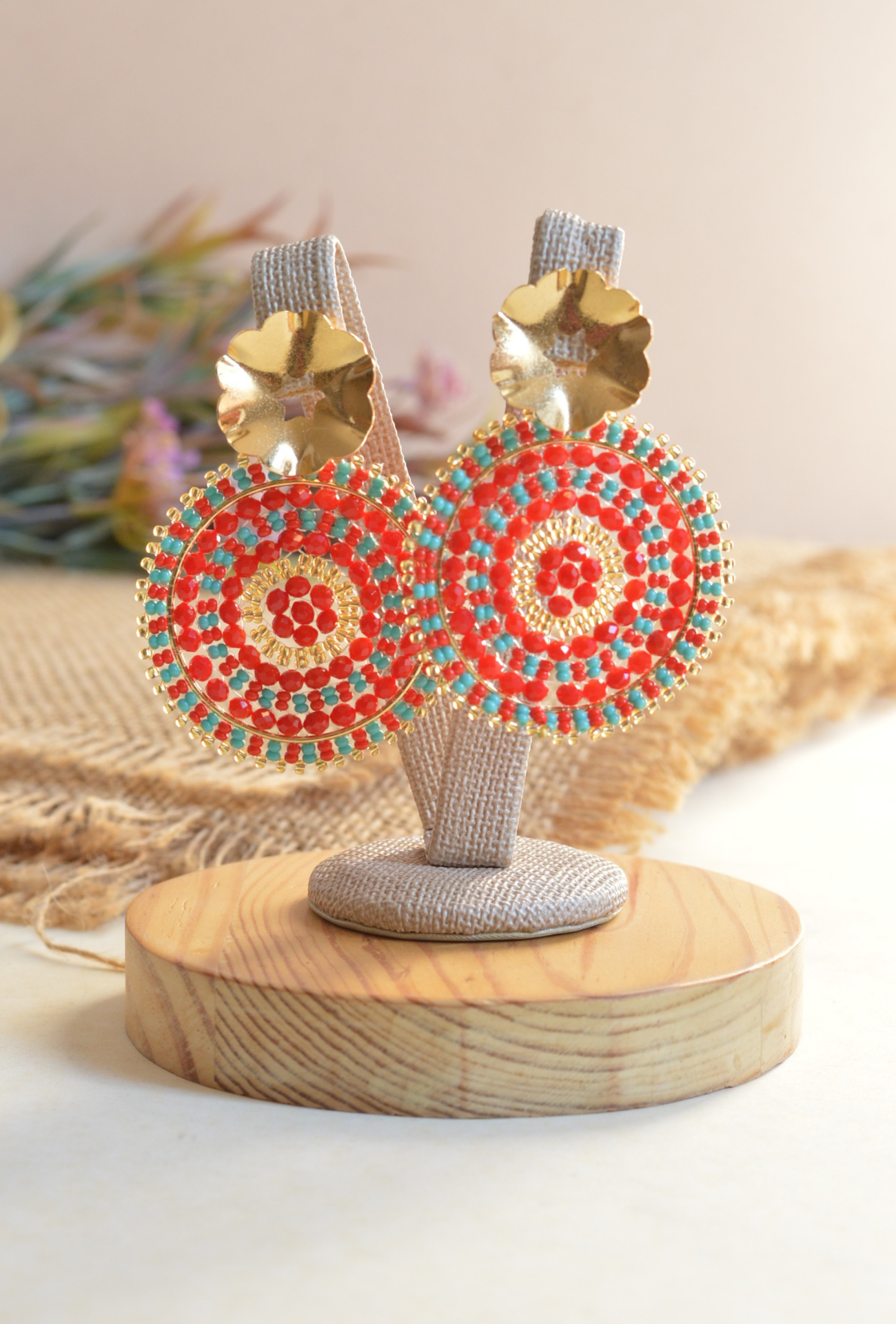 Hand made earrings | Beaded seed bead colorful handmade classy earrings