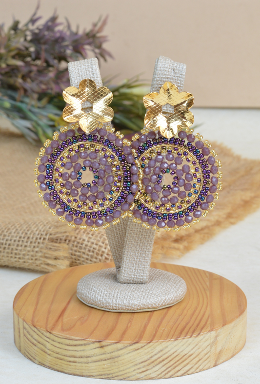 Hand made earrings | Beaded seed bead colorful handmade classy earrings