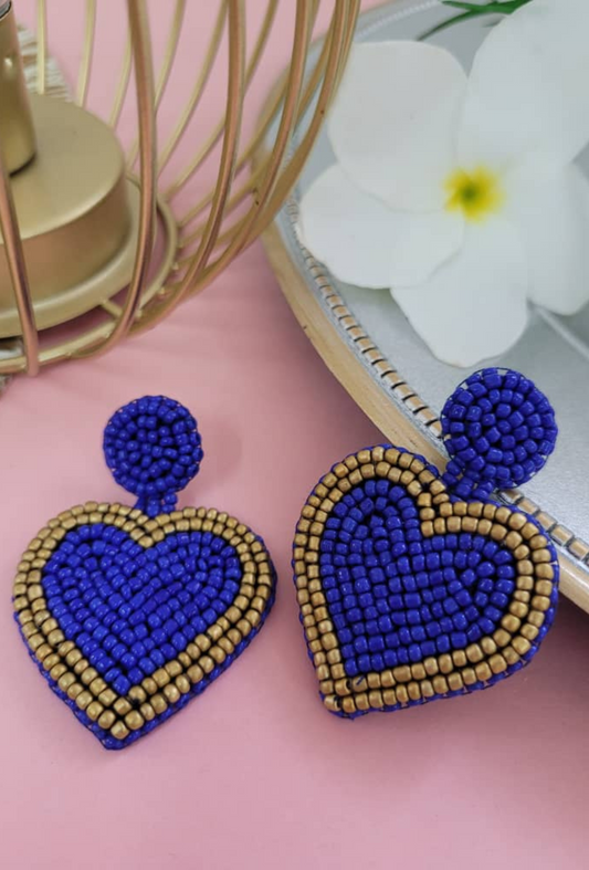 Earrings by hand - Heart beaded collection