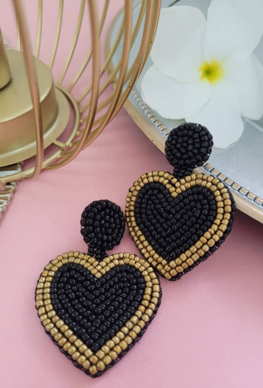 Earrings by hand - Heart beaded collection