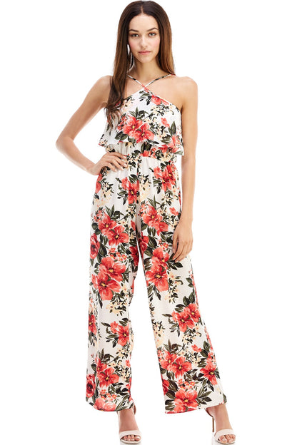 Floral Halter Neck Jumpsuit